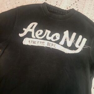 Aeropostale Shirt Mens L Long Sleeve‎ Thermal Crew Neck Pullover Y2K Spellout